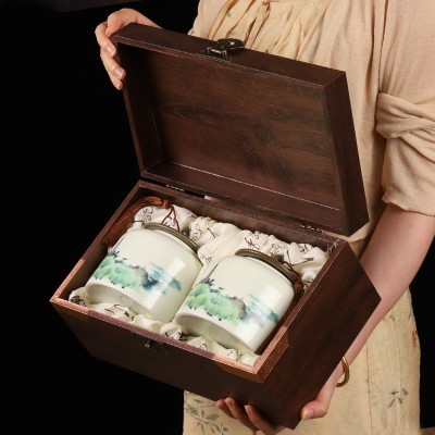 国风雅器双陶瓷罐高档茶叶礼盒装正山小种红茶武夷山桂圆香